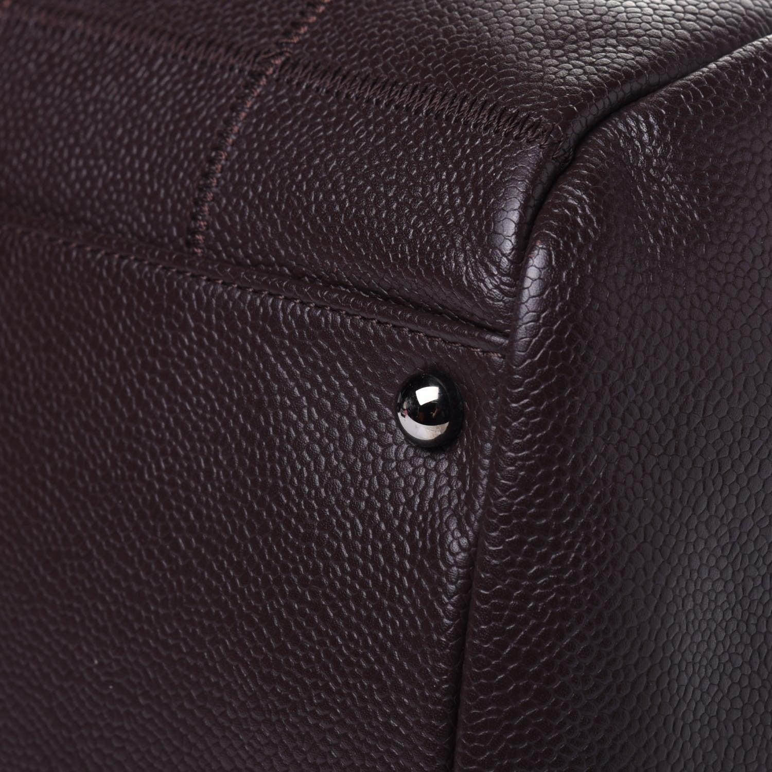 Chanel Caviar Square Stitched Large Satchel Dark Brown 9 of 15