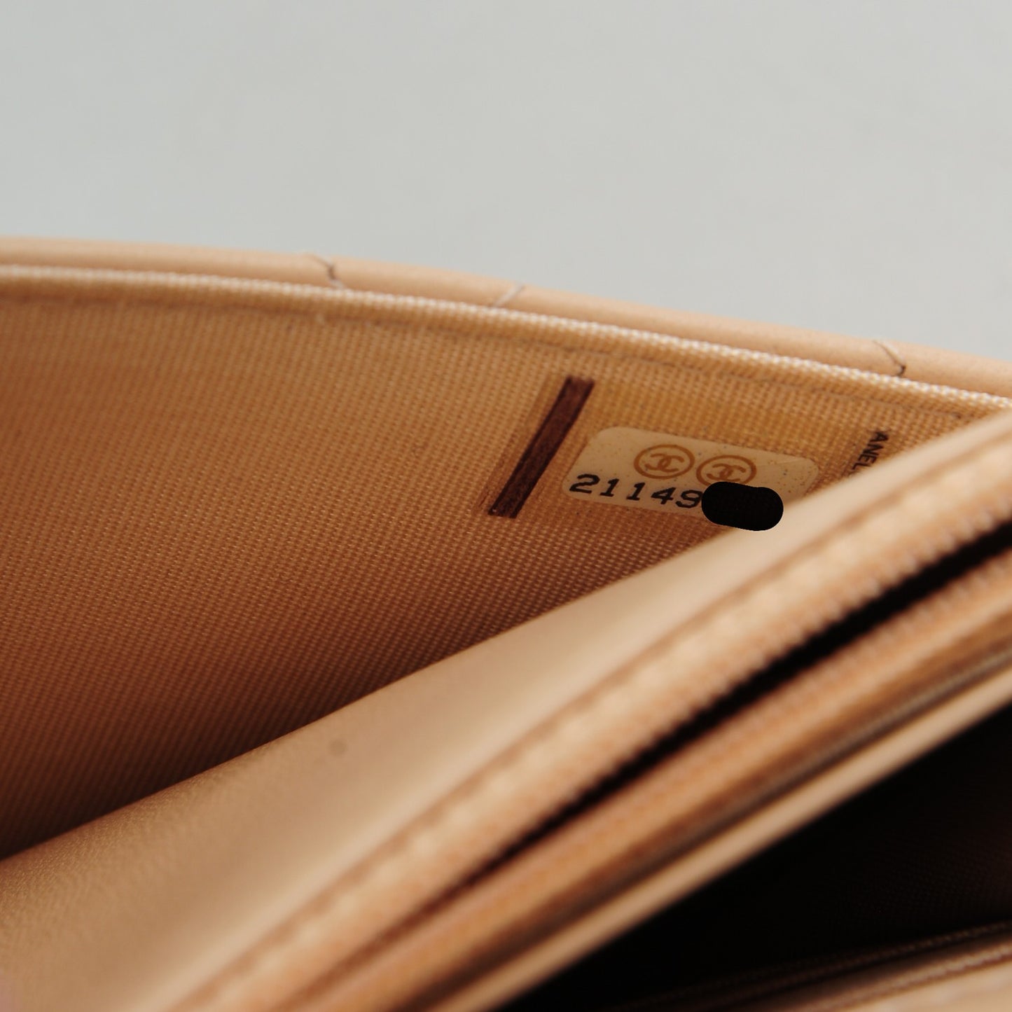 Lambskin Quilted Boy Wallet On Chain WOC Beige