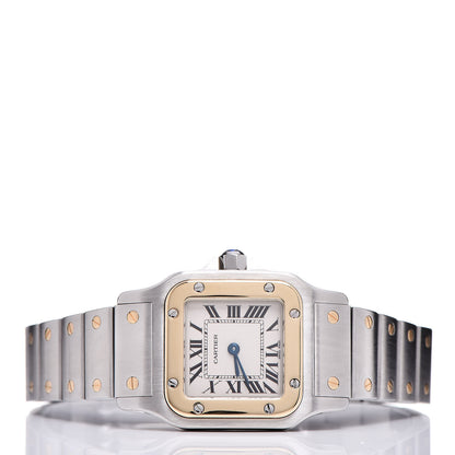 Cartier Stainless Steel 18K Yellow Gold 24mm Santos De Cartier Galbee Quartz Watch 3 of 8