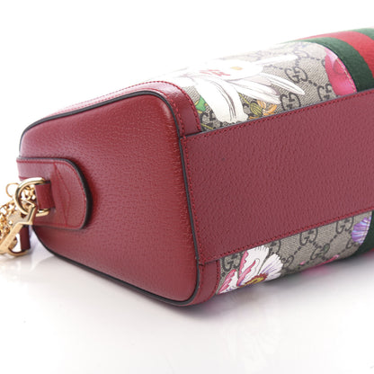 Gucci GG Supreme Monogram Flora Web Medium Ophidia Boston Red 7 of 12