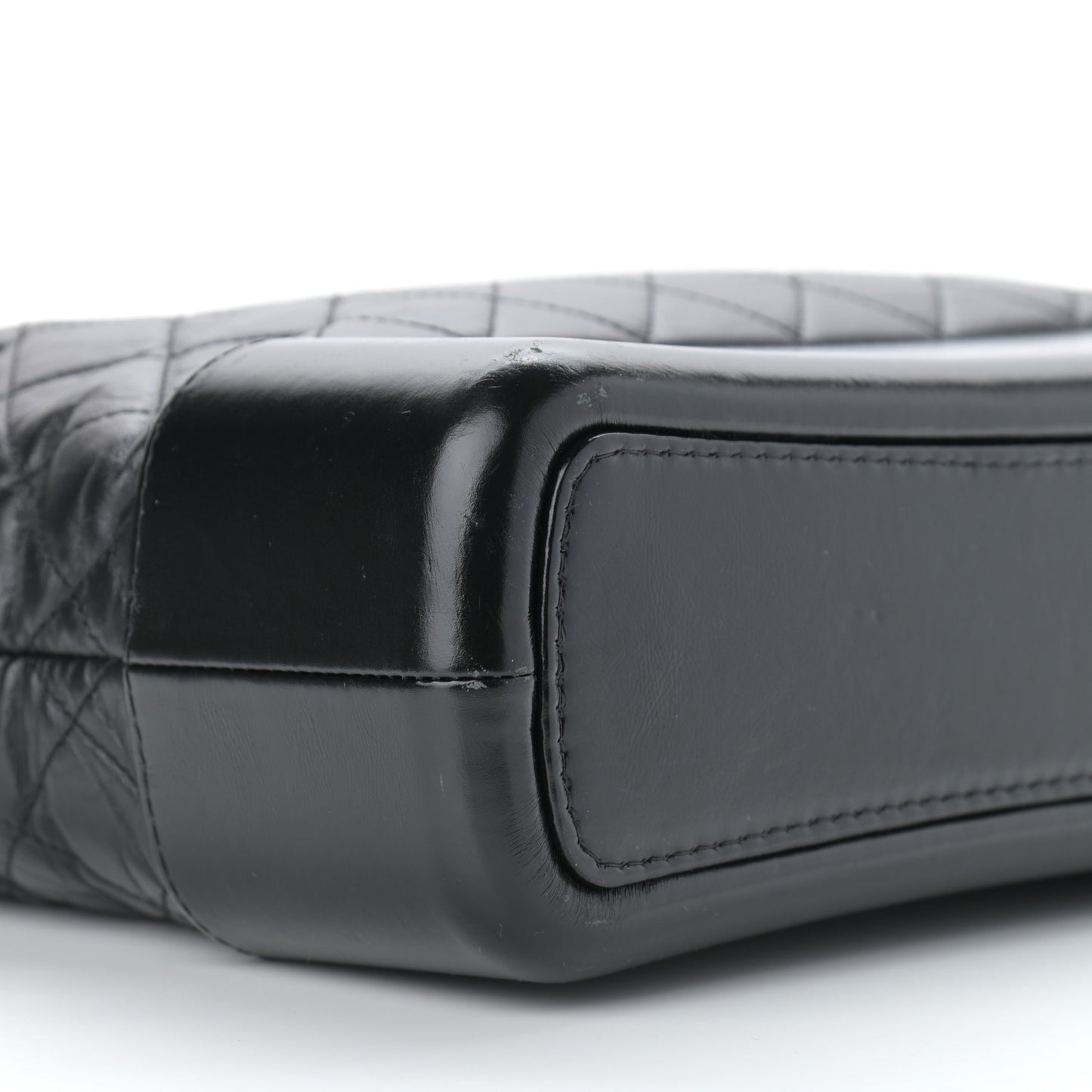 Aged Calfskin Quilted Large Gabrielle Hobo Black