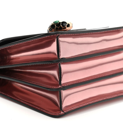 Bulgari Metallic Calfskin Serpenti Forever Top Handle Rose Quartz 8 of 9