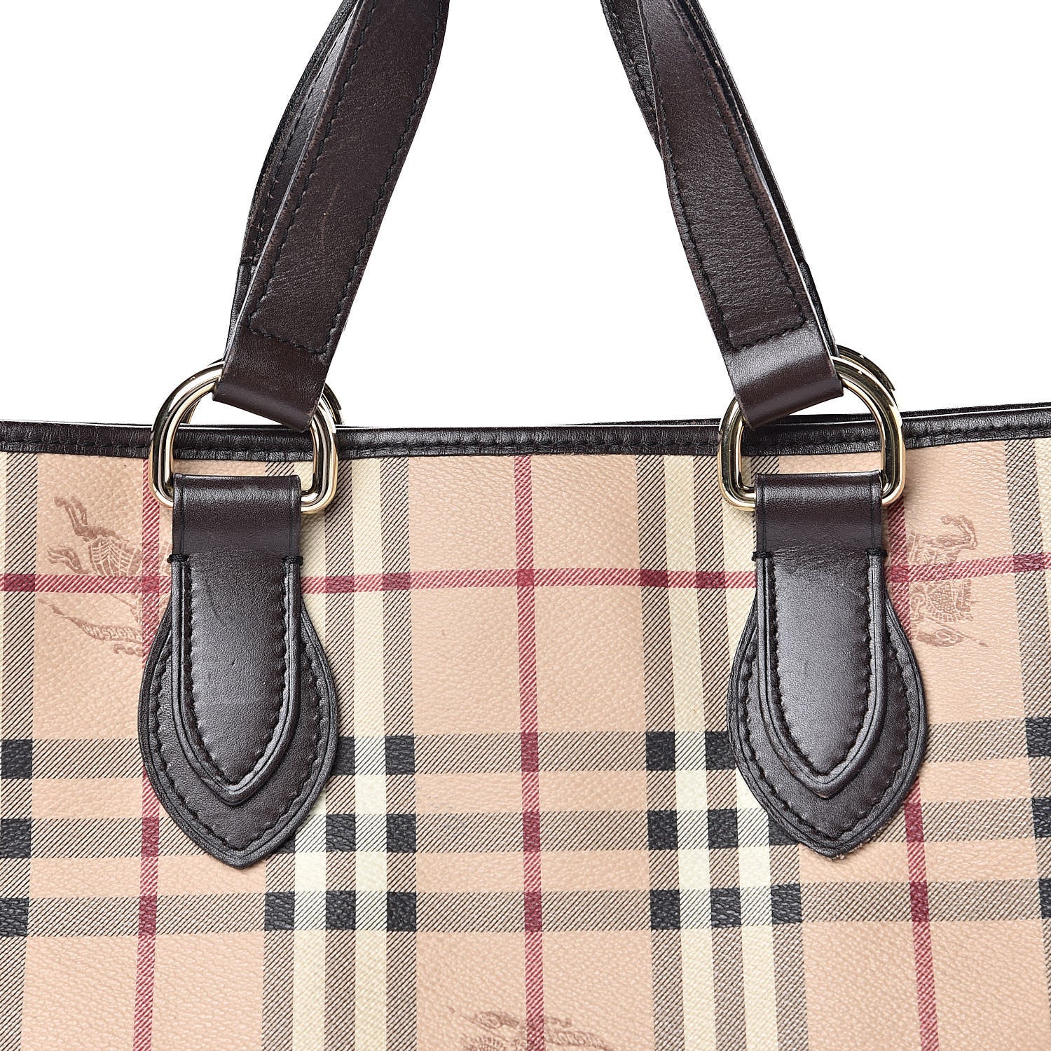 Burberry Haymarket Check Small Onslow Tote Chocolate 19 of 20