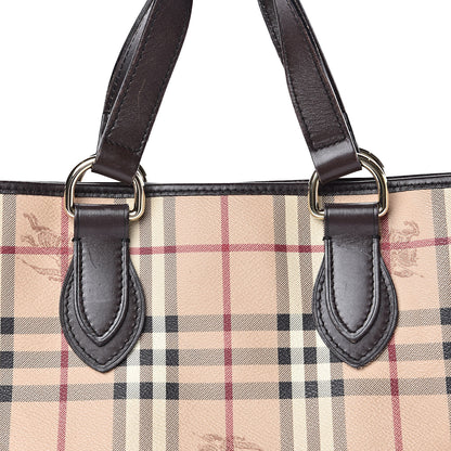Burberry Haymarket Check Small Onslow Tote Chocolate 19 of 20