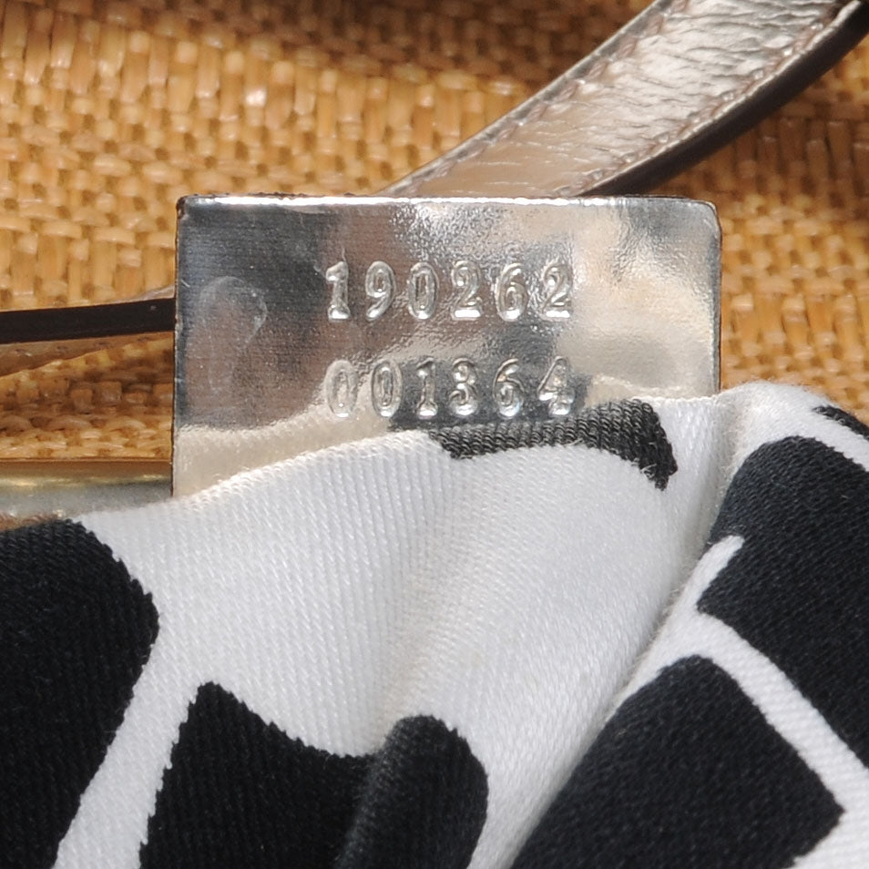 Gucci Straw Bamboo Handle Tote Silver 8 of 8