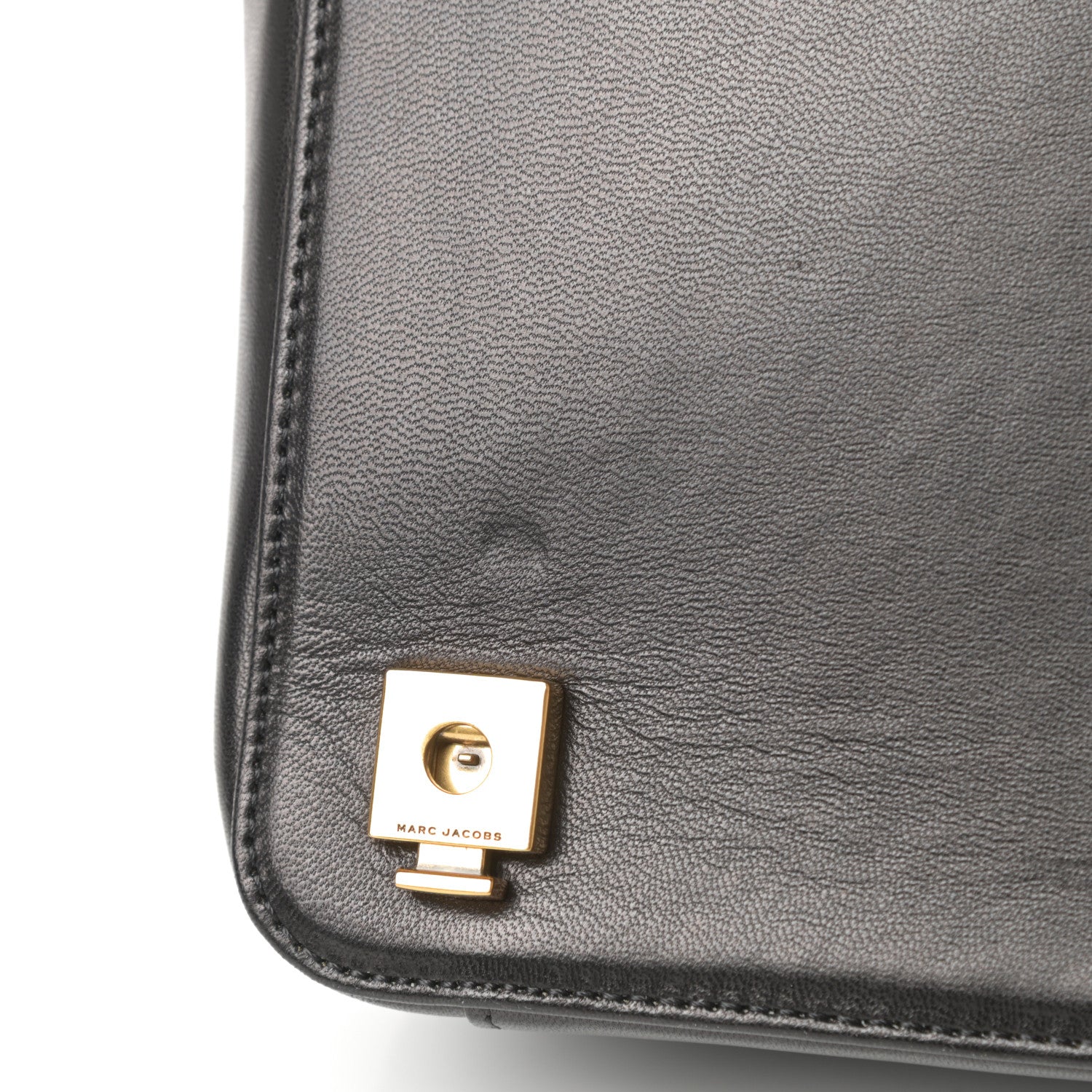 Marc Jacobs Natural Grain Calfskin Quilted Double J Quilted Bag Black 11 of 12