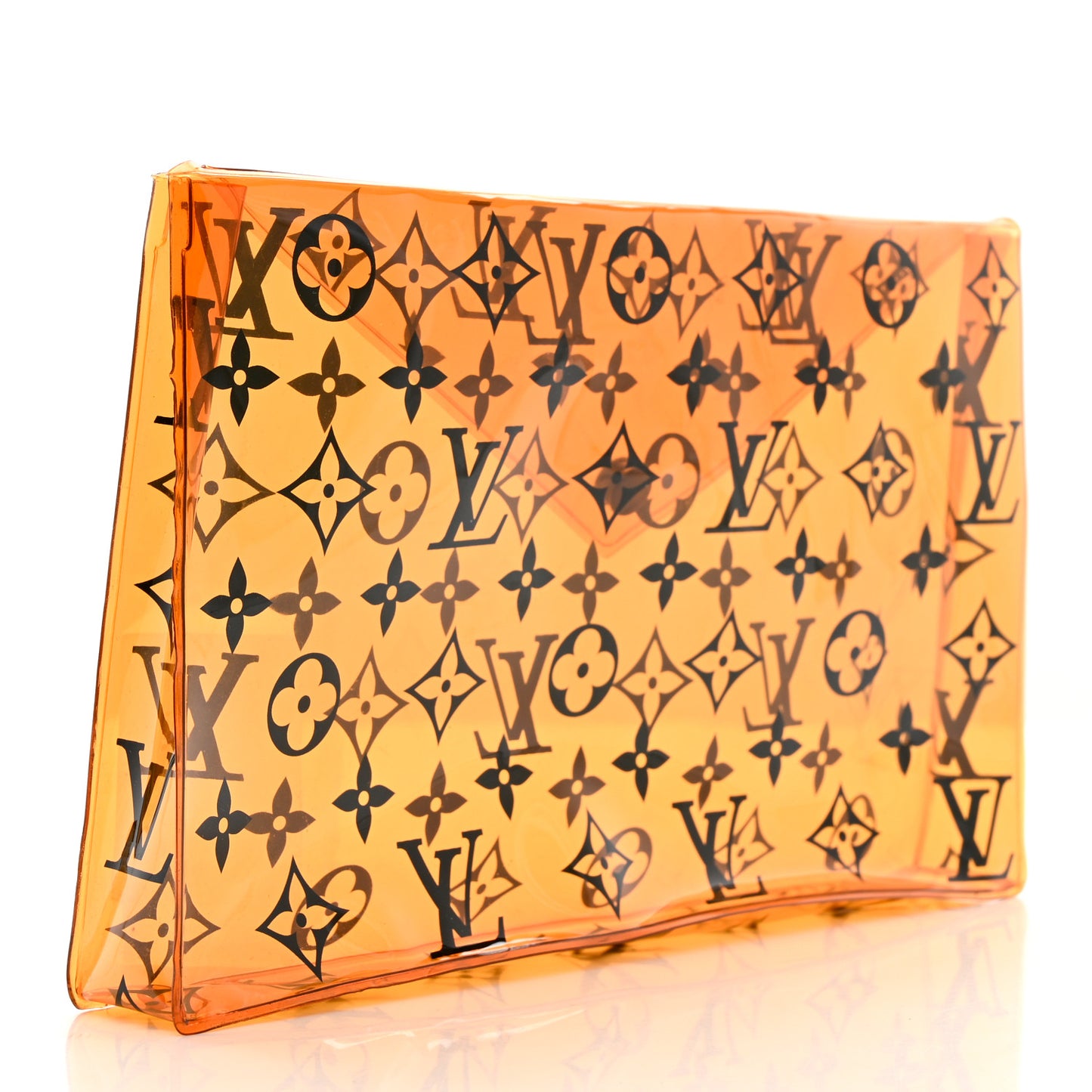 PVC Monogram Printed Envelope Pouch Orange