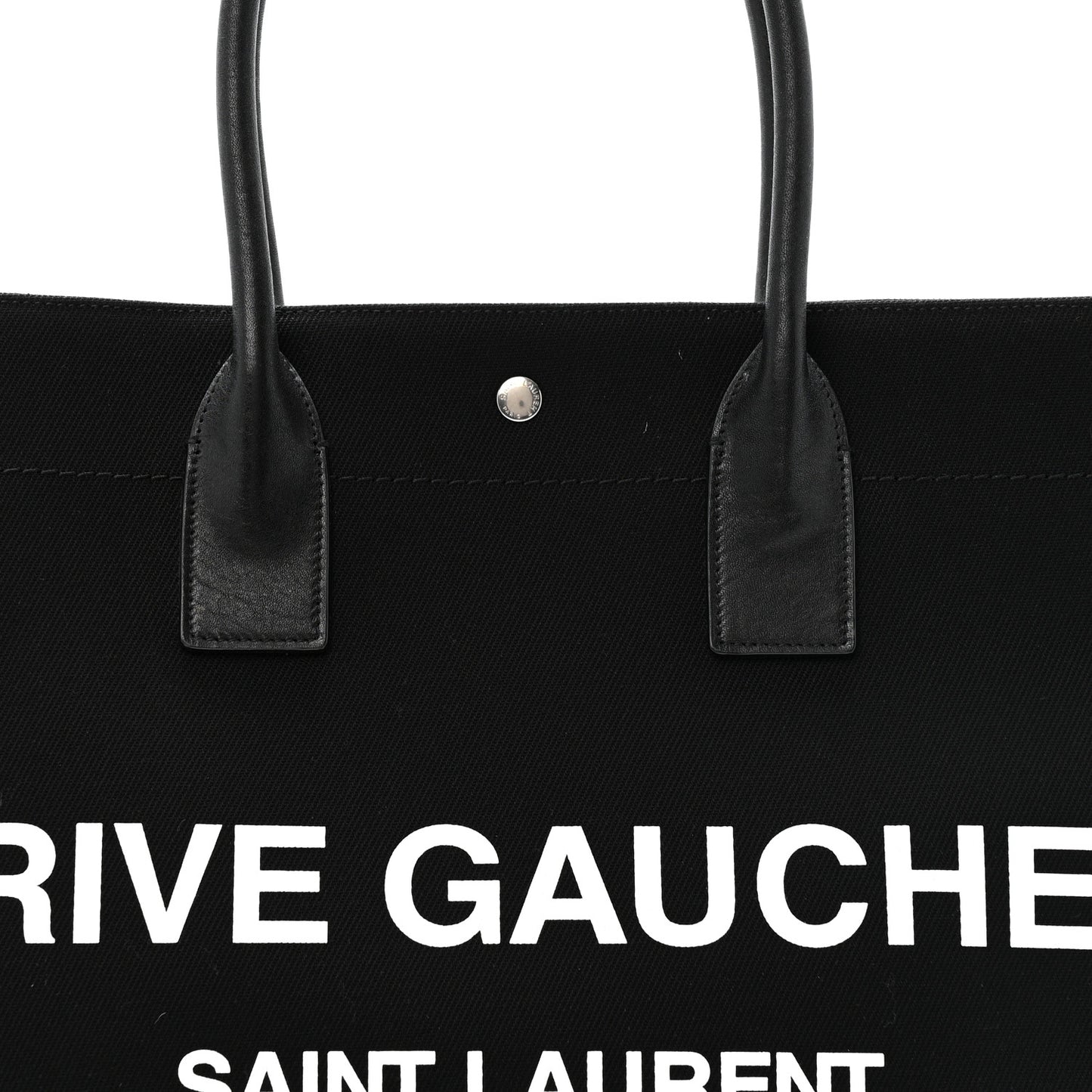 Linen Calfskin Rive Gauche Tote Black