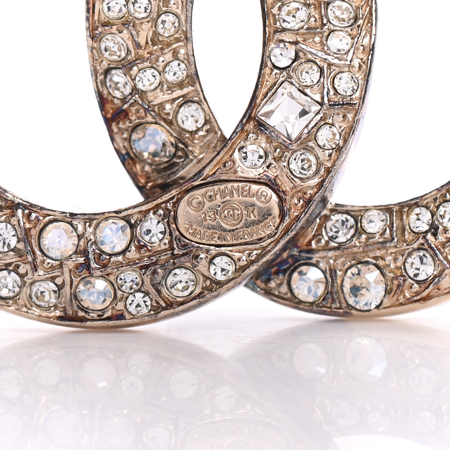 Baguette Crystal CC Small Brooch Gold