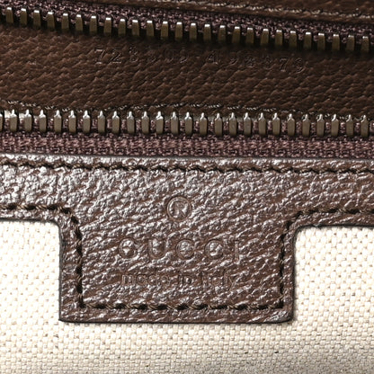 Gucci GG Supreme Monogram Textured Dollar Calfskin Web Medium Savoy Bowling Bag Beige Ebony New Acero 6 of 11