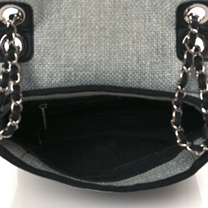 Chanel Woven Straw Raffia Small Deauville Messenger Grey 5 of 11