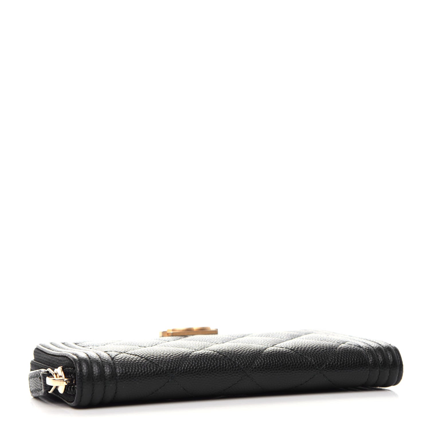 Chanel Caviar Quilted Small Boy Zip Around Wallet Black 4 of 8