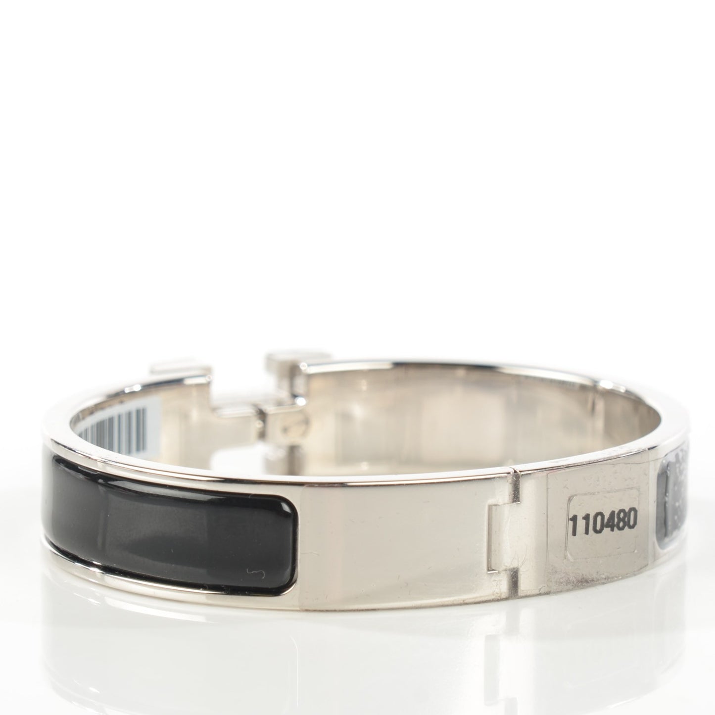 Enamel Narrow Clic Clac H Bracelet PM Black