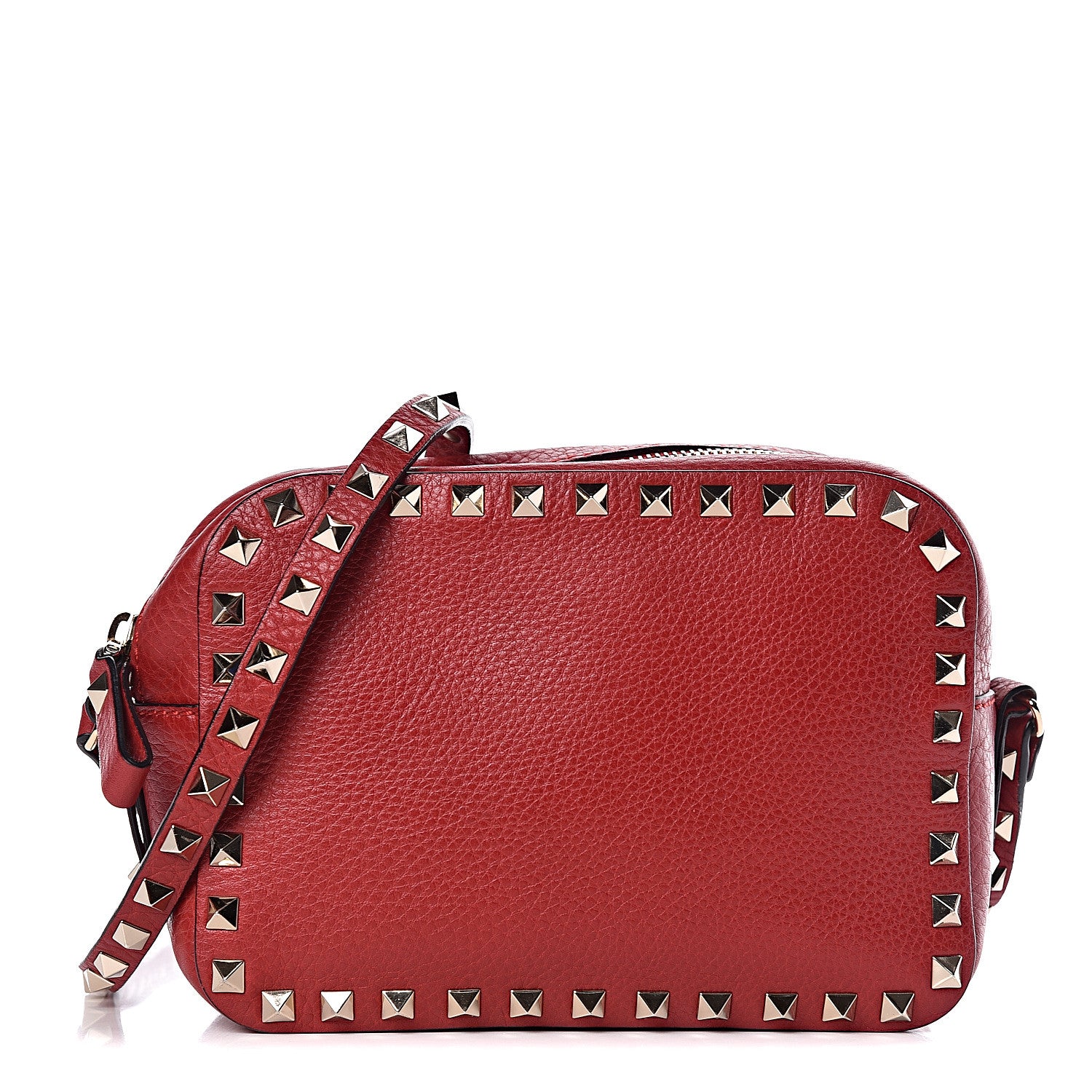 Valentino Garavani Grained Calfskin Rockstud Camera Crossbody Bag Rosso Valentino 1 of 10