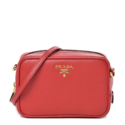 Prada Saffiano Mini Camera Crossbody Bag Fuoco 1 of 10
