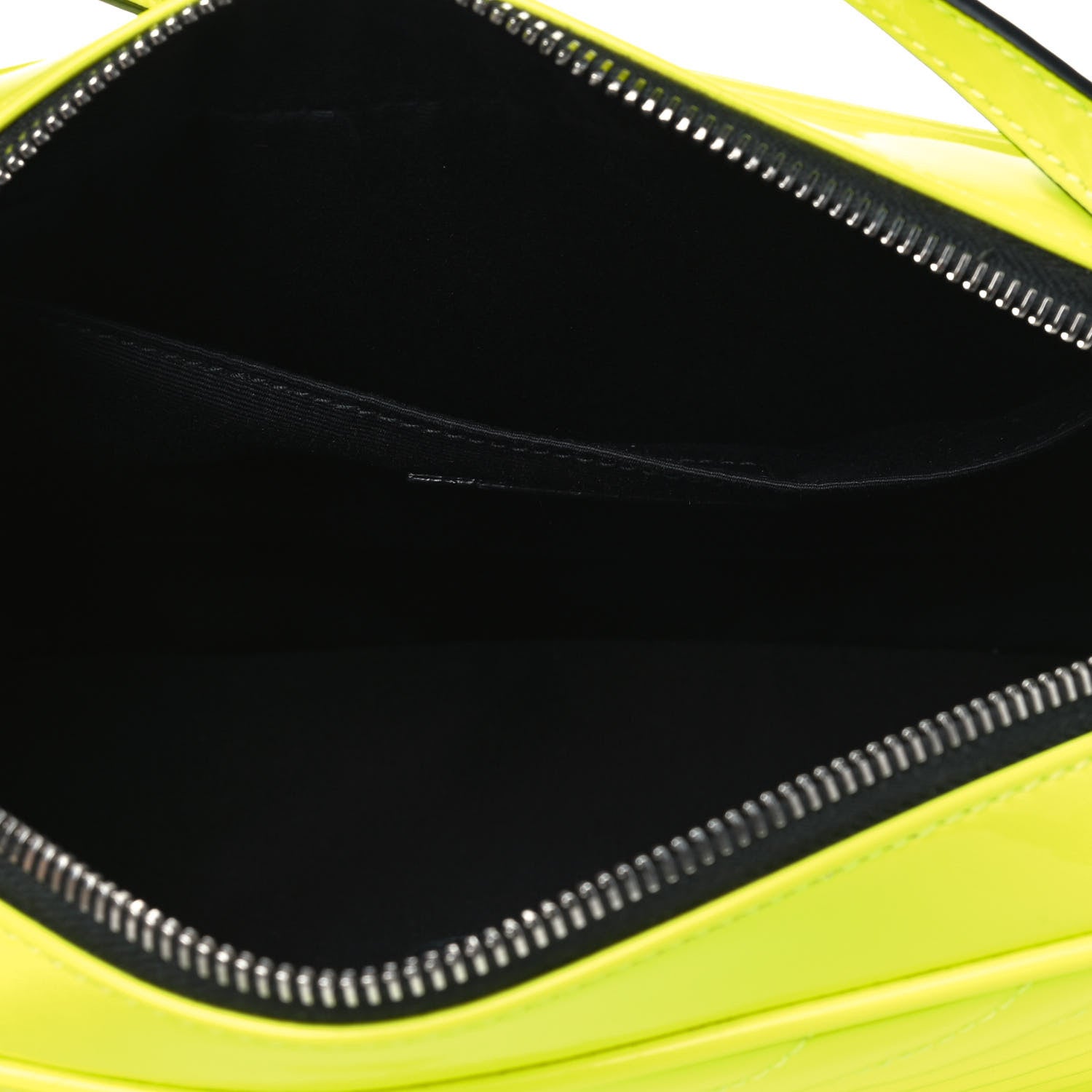 Saint Laurent Patent Calfskin Matelasse Monogram Lou Camera Bag Neon Yellow 4 of 4