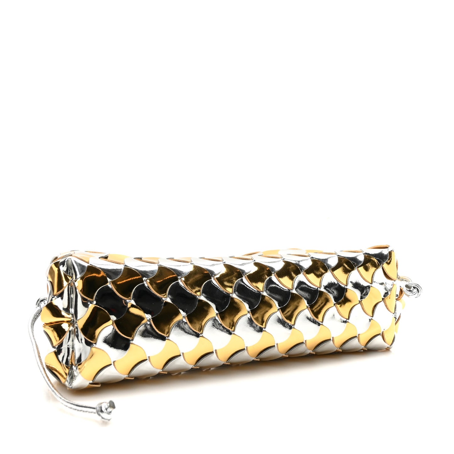 Metallic Lambskin Intrecciato The Mini Pouch Silver Gold