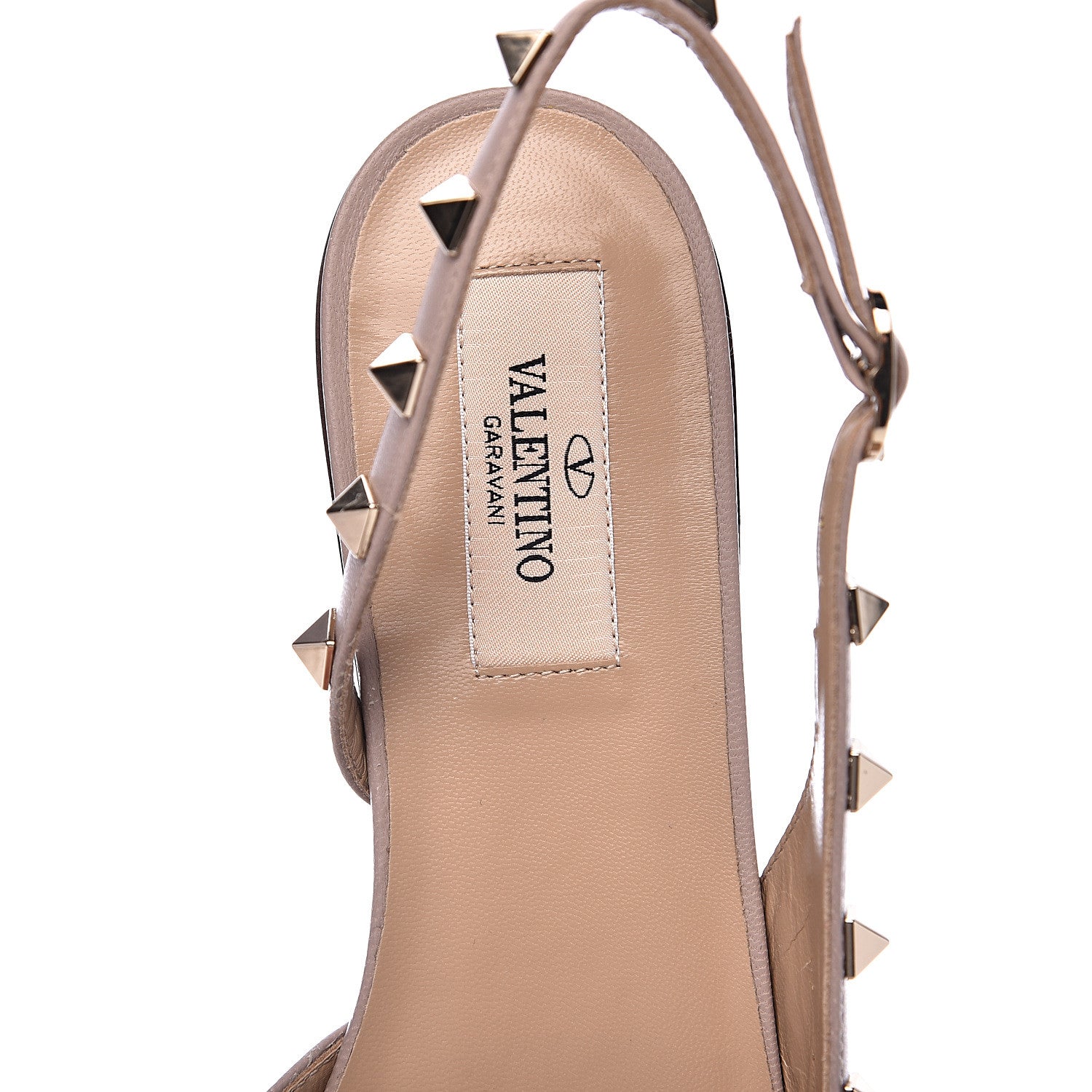 Valentino Garavani Patent Rockstud Slingback Flats 37 Water Rose Poudre 7 of 8
