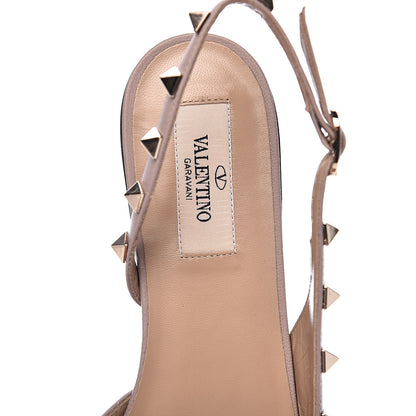 Valentino Garavani Patent Rockstud Slingback Flats 37 Water Rose Poudre 7 of 8