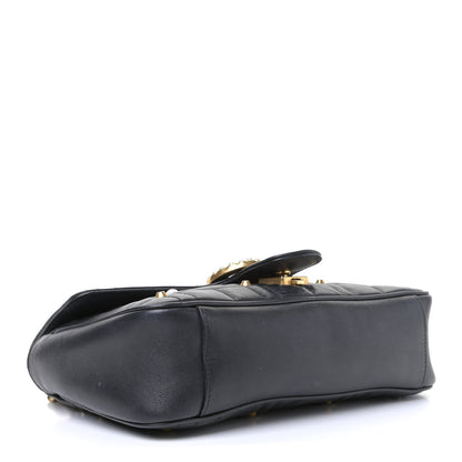 Gucci Calfskin Matelasse Studded Small Pearly GG Marmont Shoulder Bag Black 3 of 6