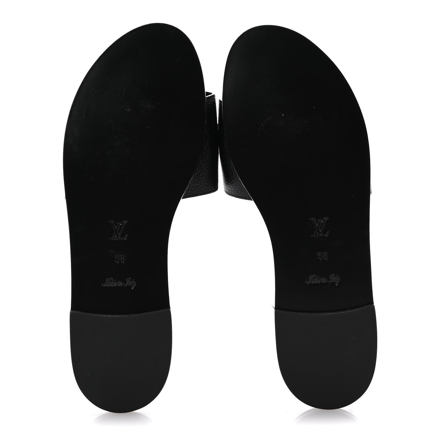 Calfskin Lock It Flat Mule 38 Black