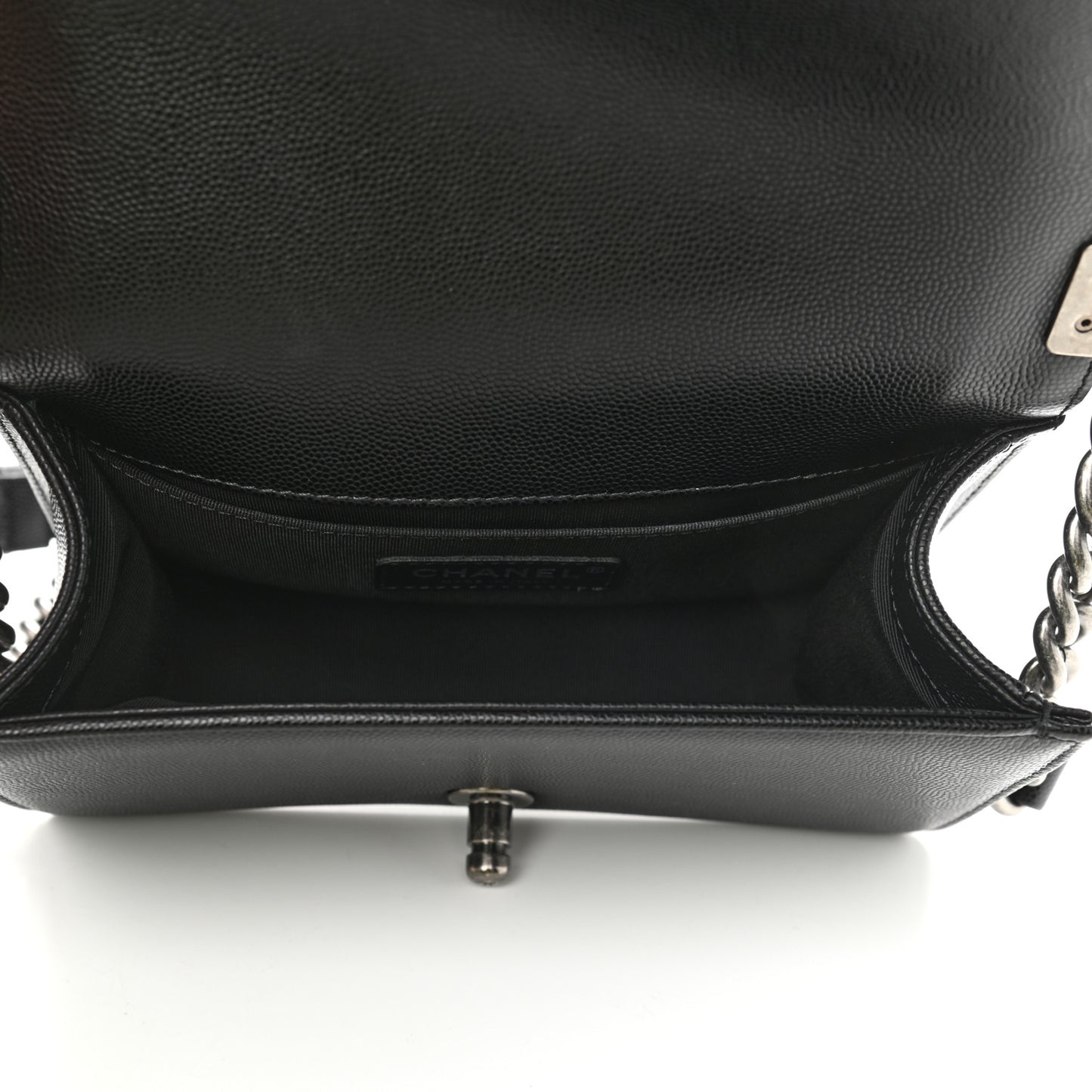 Caviar Quilted Small Boy Flap Black