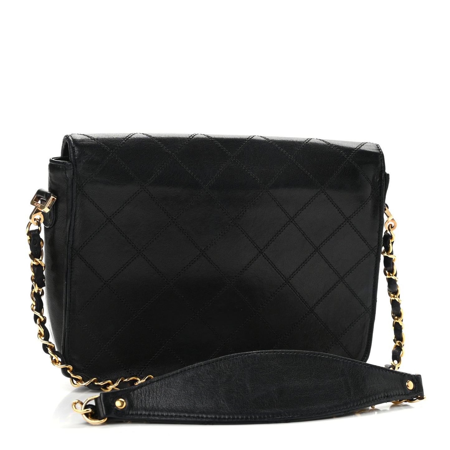 Lambskin Quilted Small Single Flap Black