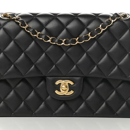 Chanel Lambskin Quilted Medium Double Flap Black 8 of 17