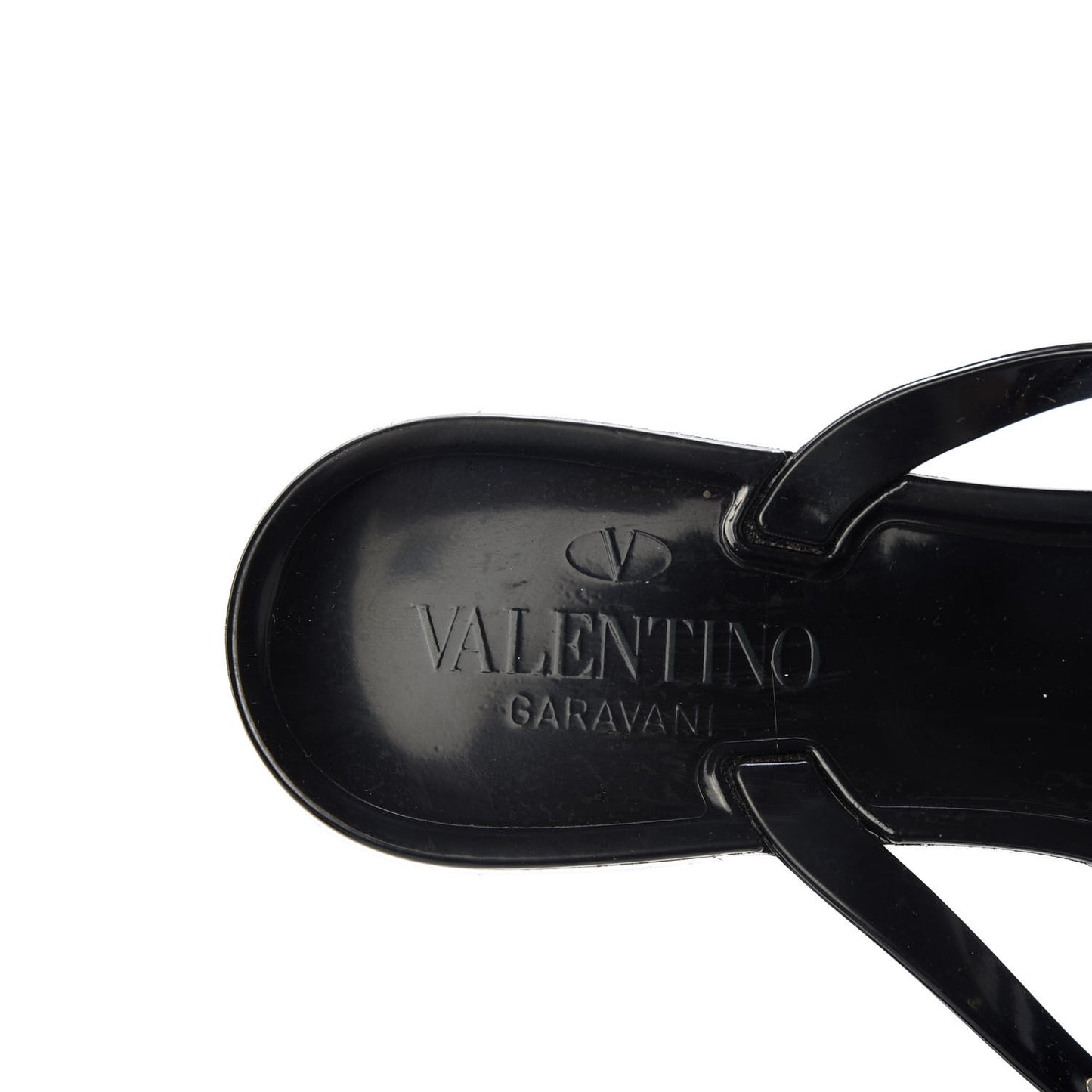 PVC Jelly Rockstud Bow Thong Sandals 37 Black