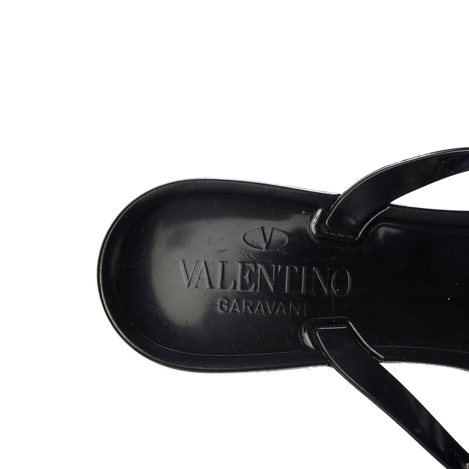 Valentino Garavani PVC Jelly Rockstud Bow Thong Sandals 37 Black 8 of 8