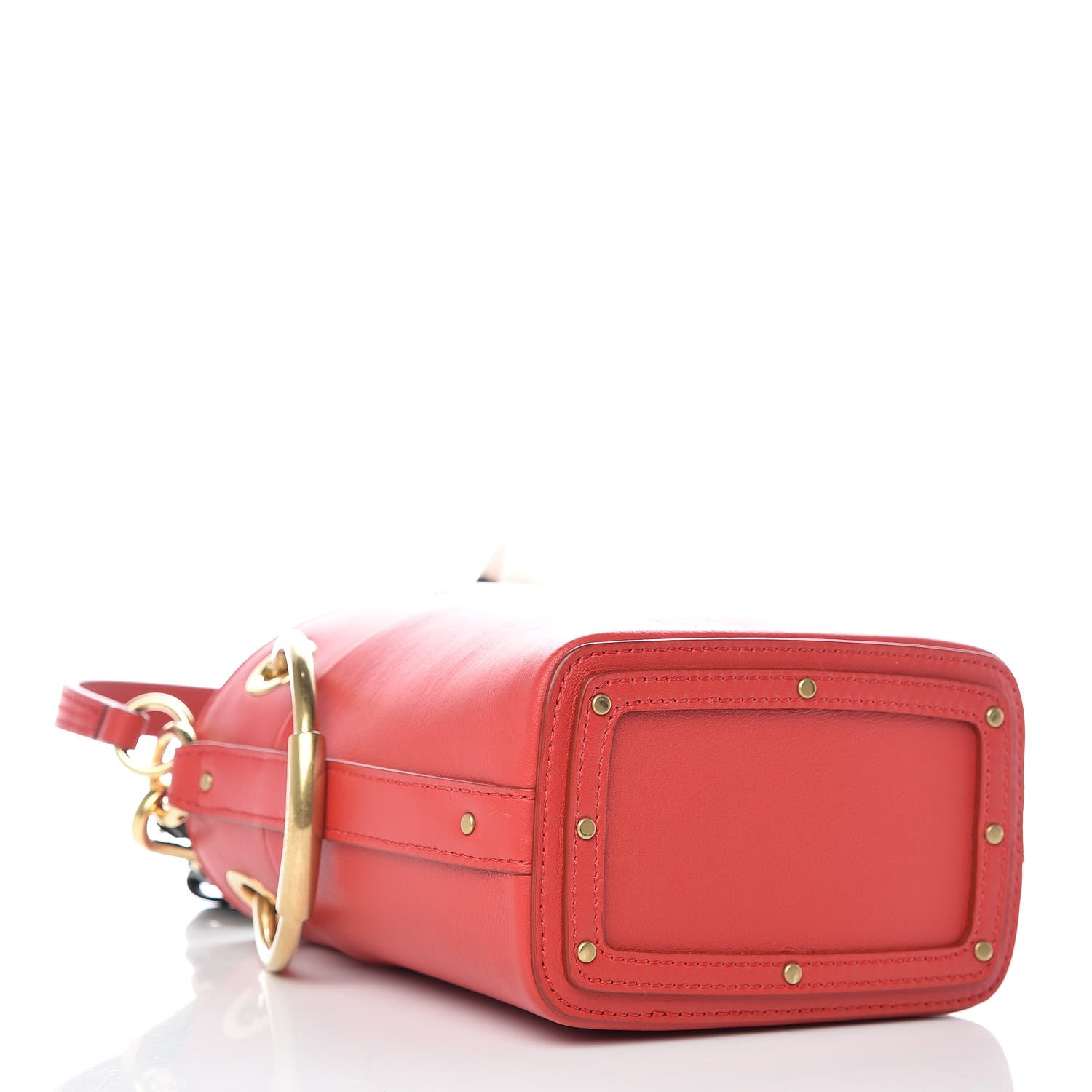 Chloe Smooth Calfskin Mini Roy Bucket Bag Plaid Red 4 of 12