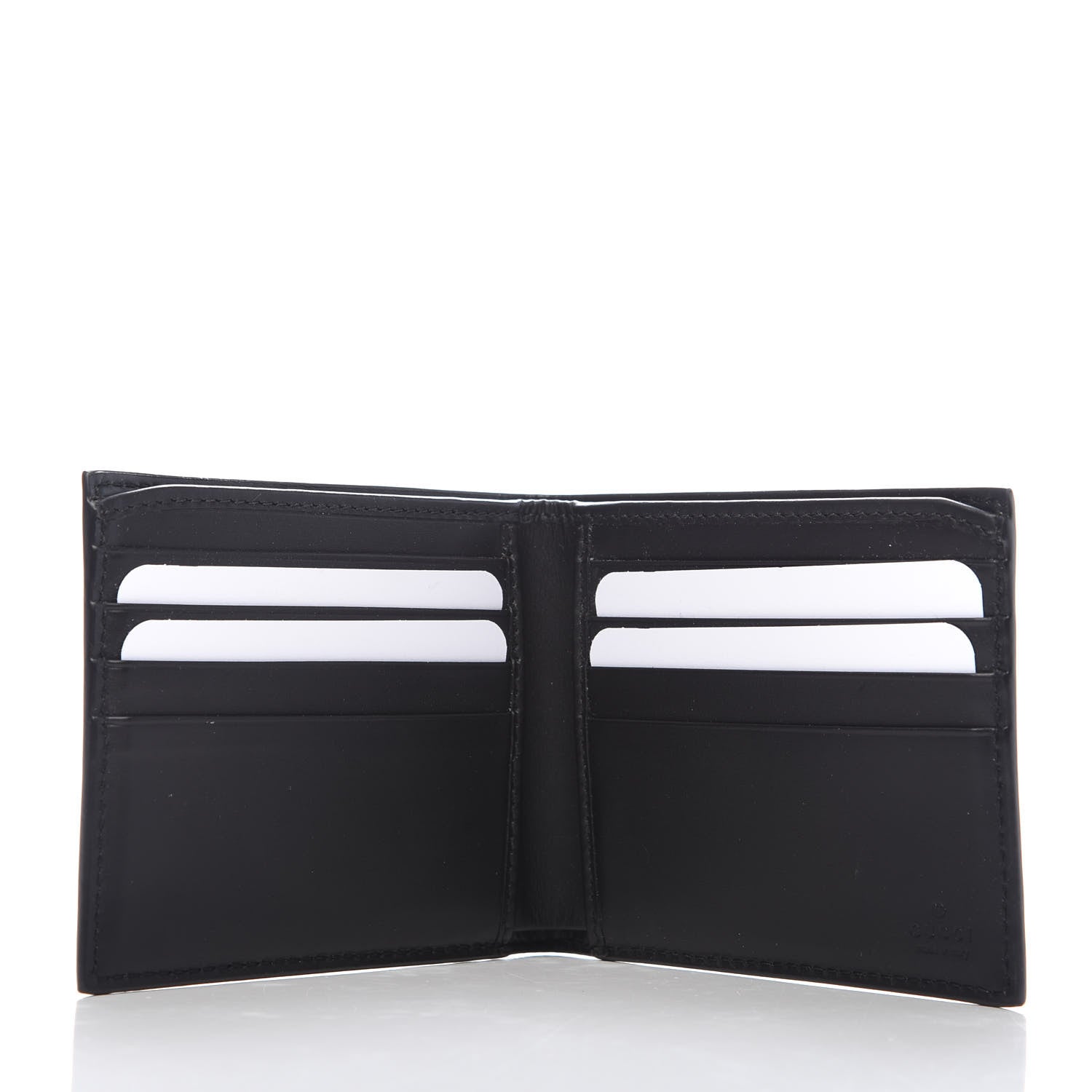Gucci GG Supreme Monogram Selleria Calfskin Kingsnake Nice Bi-Fold Wallet Beige Ebony Multicolor Black 5 of 7