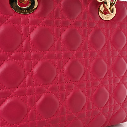 Christian Dior Lambskin Cannage Medium Lady Dior Fuchsia 12 of 13