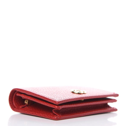 Gucci Pebbled Calfskin GG Marmont Card Case Hibiscus Red 4 of 10