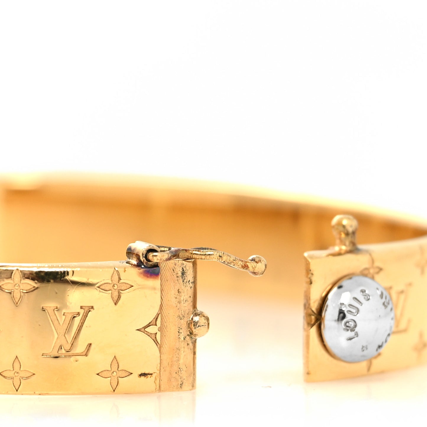 Brass Monogram Nanogram Cuff M Gold