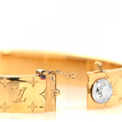 Louis Vuitton Brass Monogram Nanogram Cuff M Gold 4 of 7