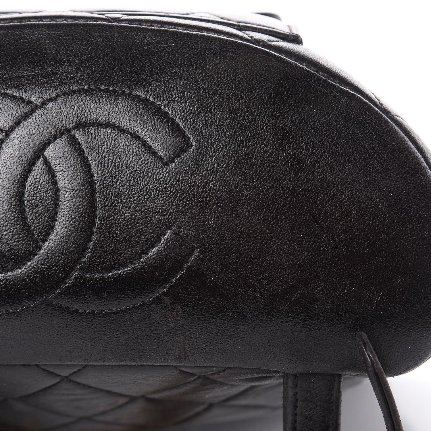 Chanel Lambskin Quilted Drawstring Backpack Black 14 of 16