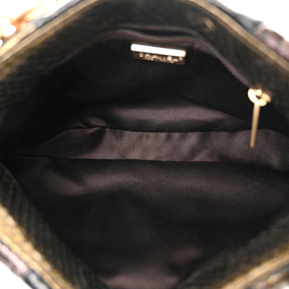 Chanel Metallic Snakeskin Clutch Black Multicolor 5 of 10
