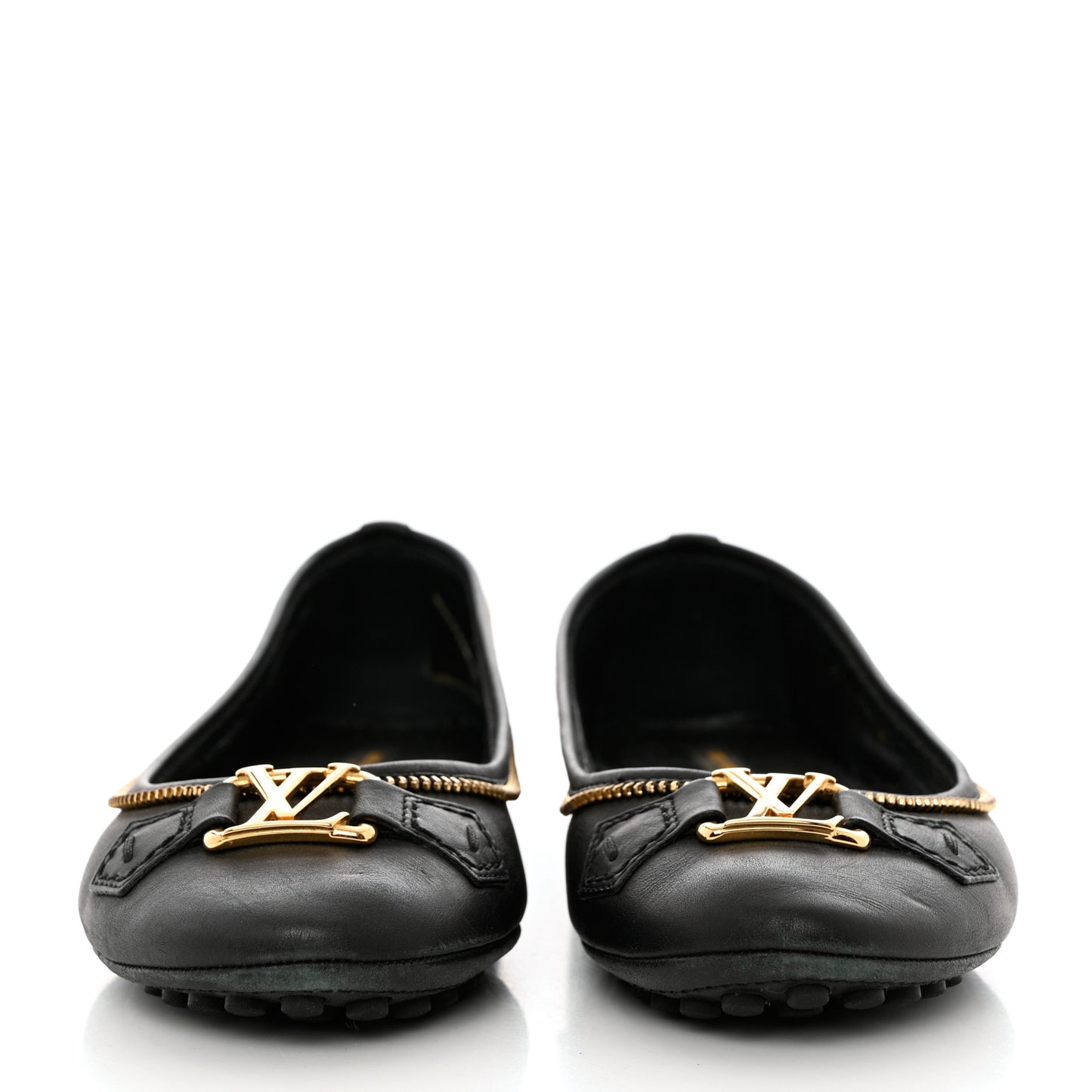 Calfskin Zip Oxford Ballerina Flats 40 Black