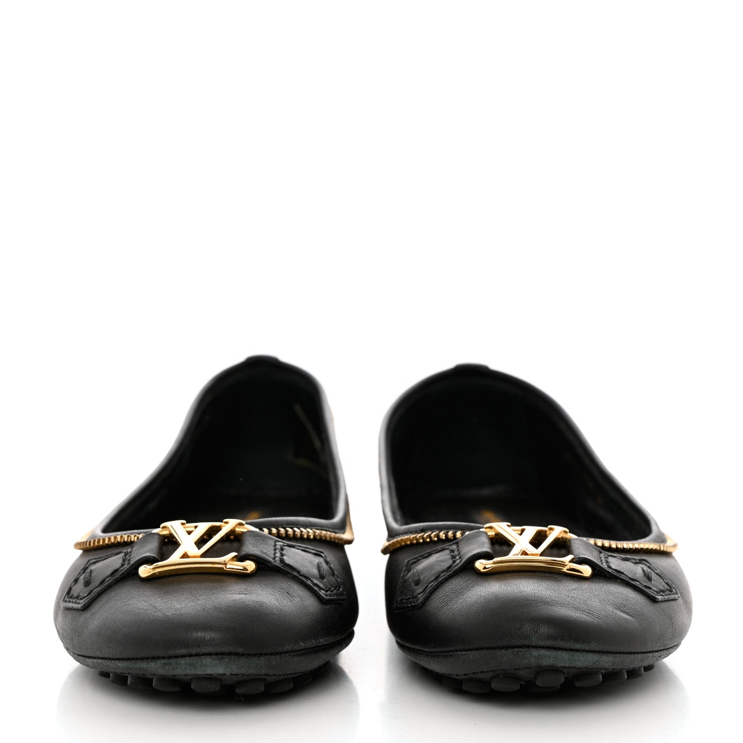 Louis Vuitton Calfskin Zip Oxford Ballerina Flats 40 Black 2 of 10