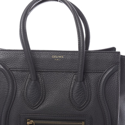 Celine Drummed Calfskin Micro Luggage Anthracite 7 of 9