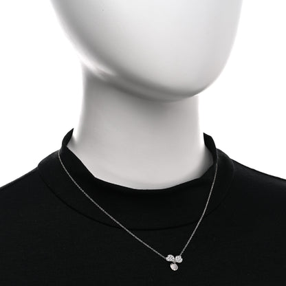 Tiffany Platinum Diamond .17ctw Small Paper Flowers Pendant Necklace 2 of 5