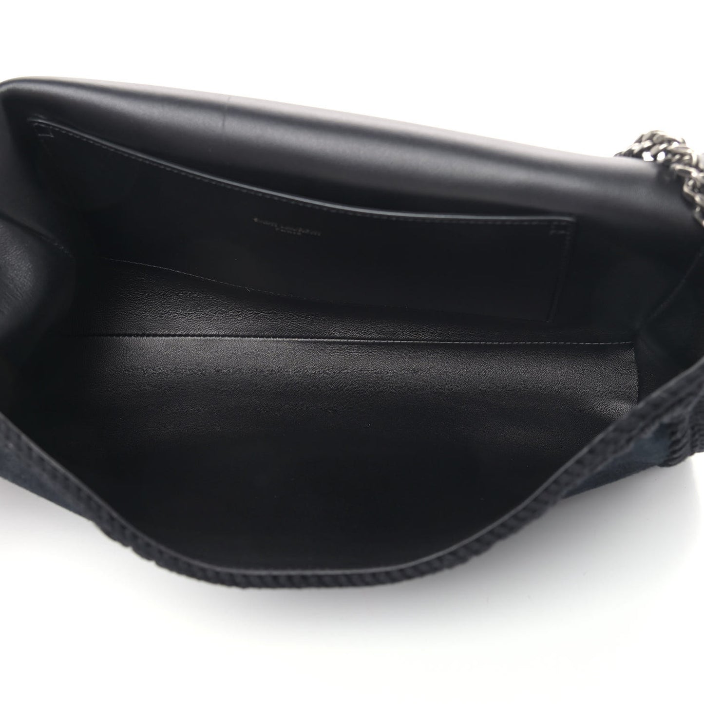 Suede Monogram Medium Kate Whipstitch Shoulder Bag Black