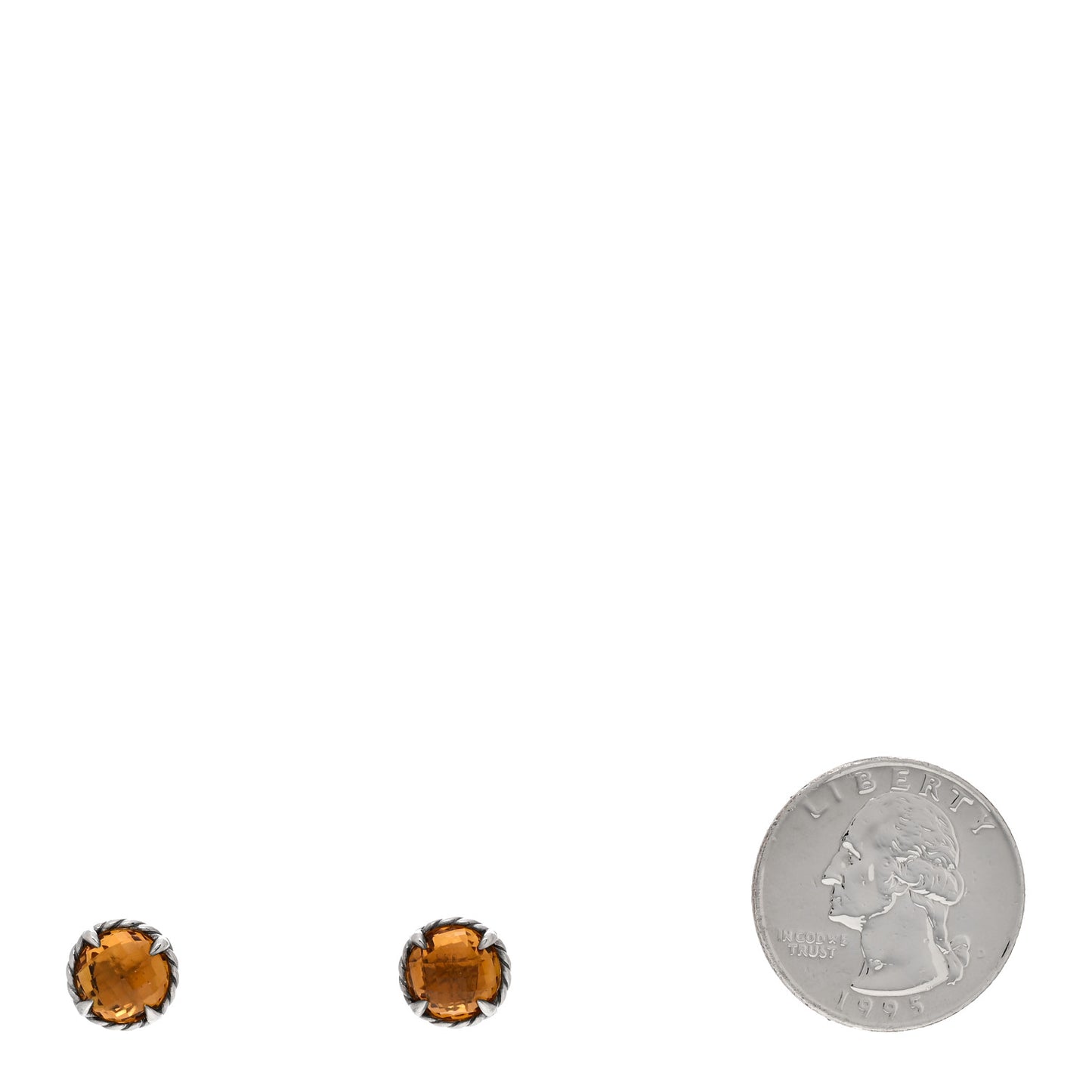 Sterling Silver Citrine 8mm Chatelaine Earrings