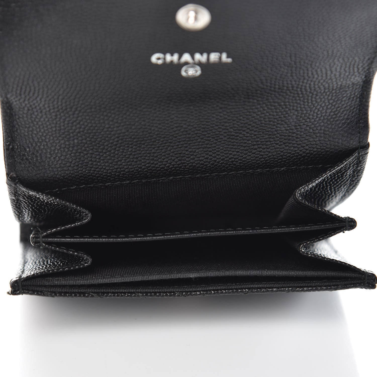 Chanel Caviar Chevron Quilted Boy Card Holder Wallet Black 5 of 8