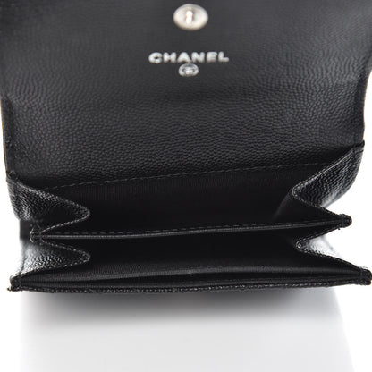 Chanel Caviar Chevron Quilted Boy Card Holder Wallet Black 5 of 8