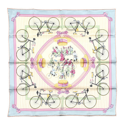 Hermes Silk Vintage Les Becanes Scarf 70 Bleu Glacier Ivoire 1 of 5