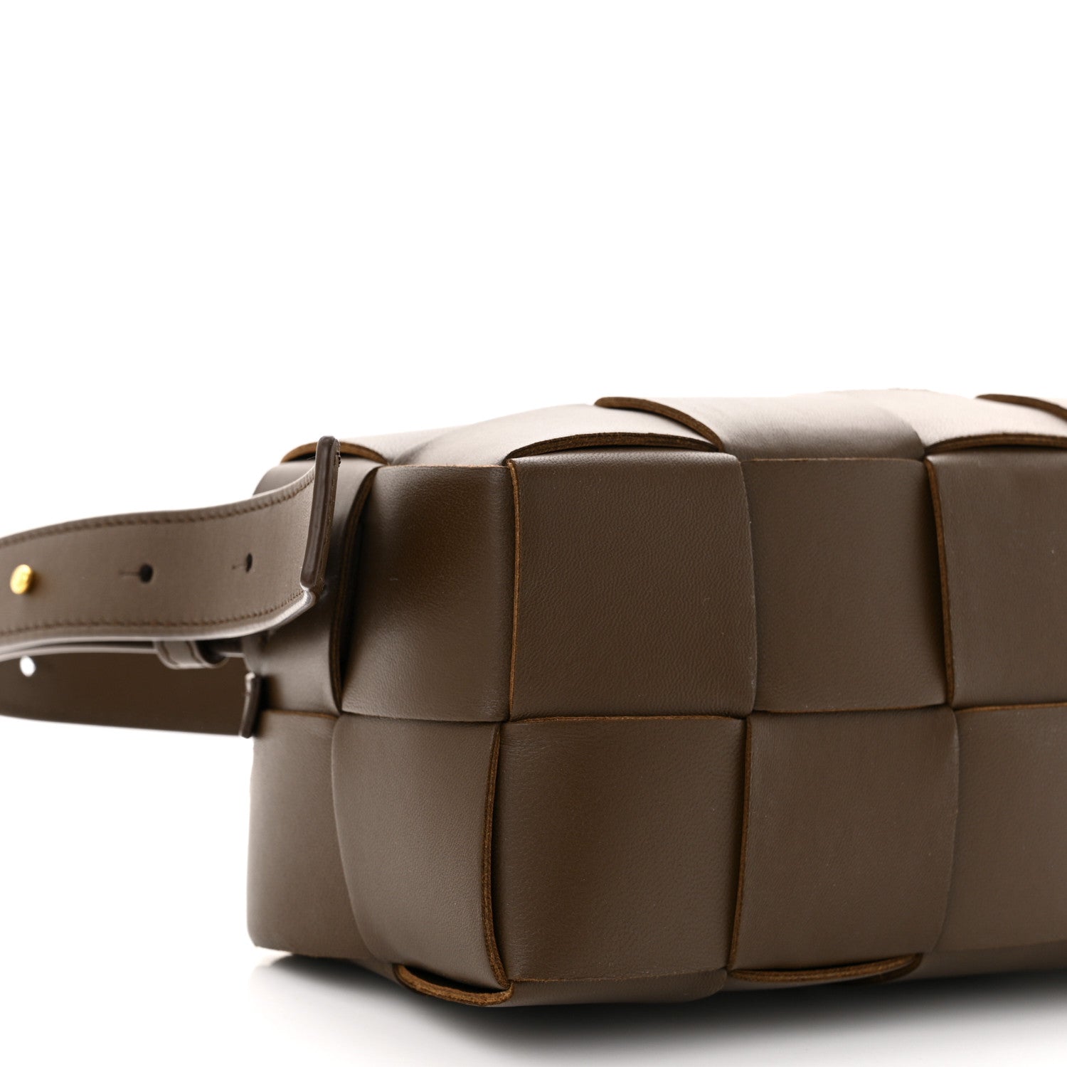 Bottega Veneta Lambskin Maxi Intrecciato Small Brick Cassette Bag Light Brown 8 of 9