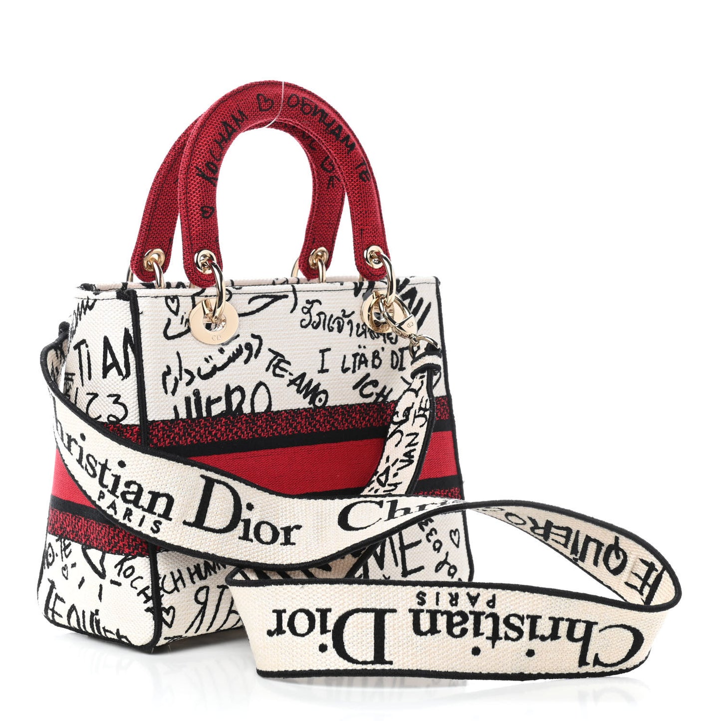 Canvas Medium DiorAmour Graffiti Lady D-Lite Latte