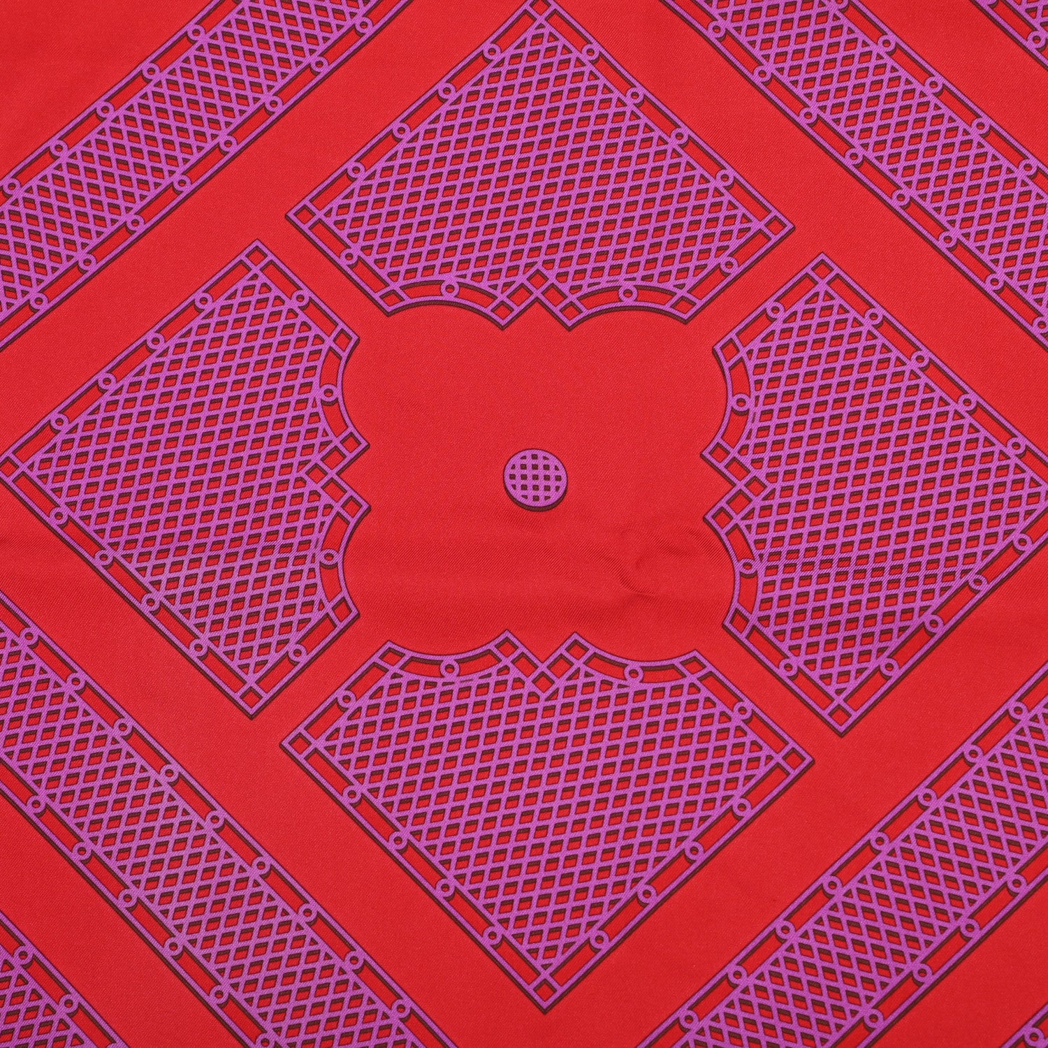Hermes Silk Sellier Scarf 90 Rouge Violet 2 of 4